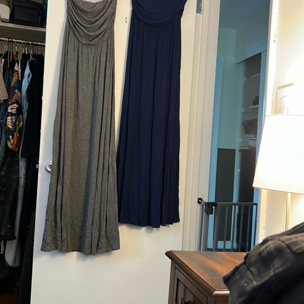 Gray and Blue Maxi Dresses